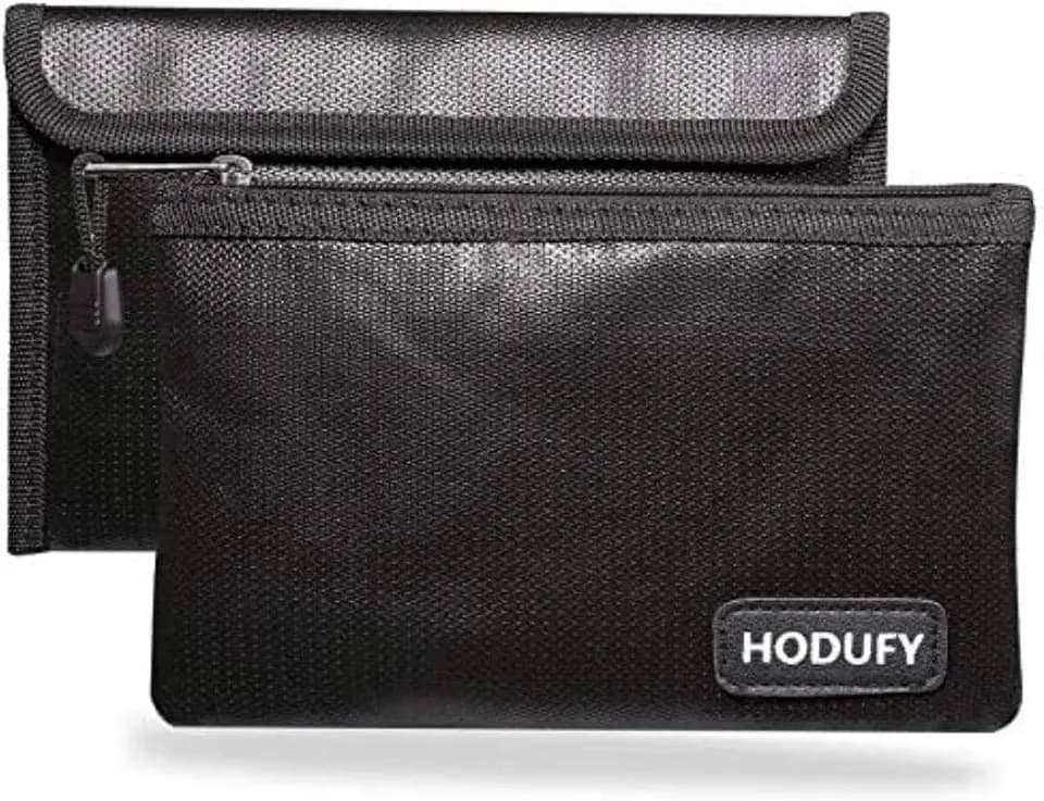 2 Stück (20 x12.7cm, 6400 °F) Feuerfeste Taschen,12-lagige Feuerfest Geldtasche, Feuerfeste Brieftasche for Passport Rechnungen,Scheine und Kleing Wasserfeste Sichere Tasche für Dokumente/Passport