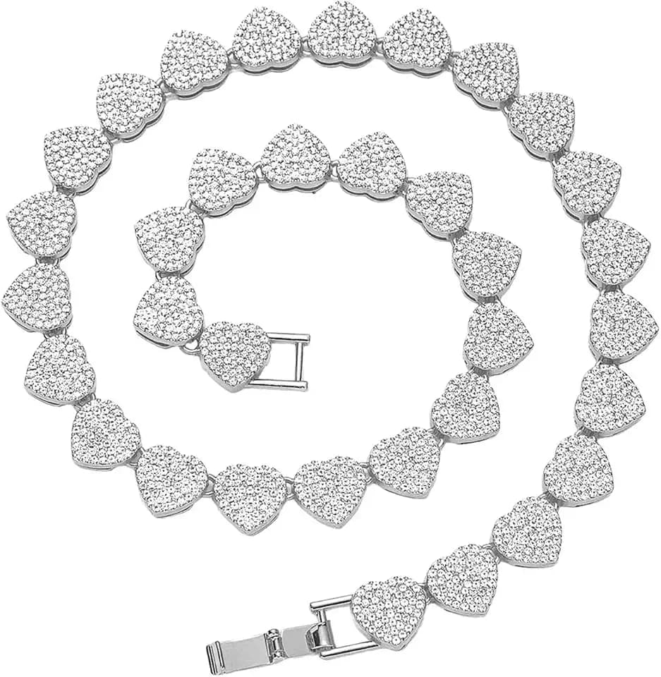 Luxval Tennis Necklace 14K Gold Plated Rhinestone Butterfly Choker Necklaces for women Dainty Zirconia Cut Faux Diamond chain 3mm