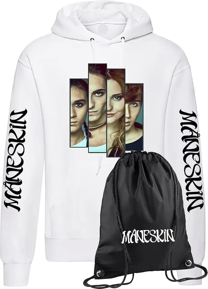CLOTHING Sweatshirt Manes Kapuzenpullover aus Baumwolle, Musikgruppen, Rock And Roll, bekannt für Jungen, Mädchen, Kinder, Erwachsene mit Nylonbeutel, Geschenkidee für Musikfans