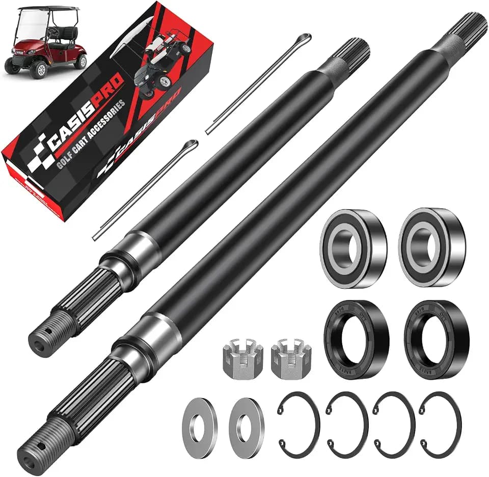 EZGO Rear Axle Shaft Kit, Golf Cart Rear Axle Shaft with Bearing Seal Kit for EZGO TXT/Medalist 1994-2013 Electric Models, OEM# 20377G11 20377G12 (Driver Side&Passenger Side)