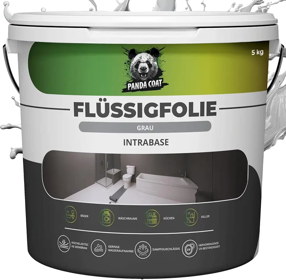 Flüssigfolie - Flüssigkunststoff für Nassbereiche im Innenraum und unter Fliesen - Dichtmasse Wasserdicht & Lösungsmittelfrei - Abdichtung für Wände und Böden (1 kg)