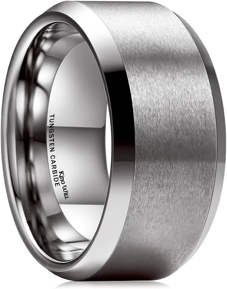 King Will Tungsten Men's Wedding Ring - Available in 6mm to 10mm