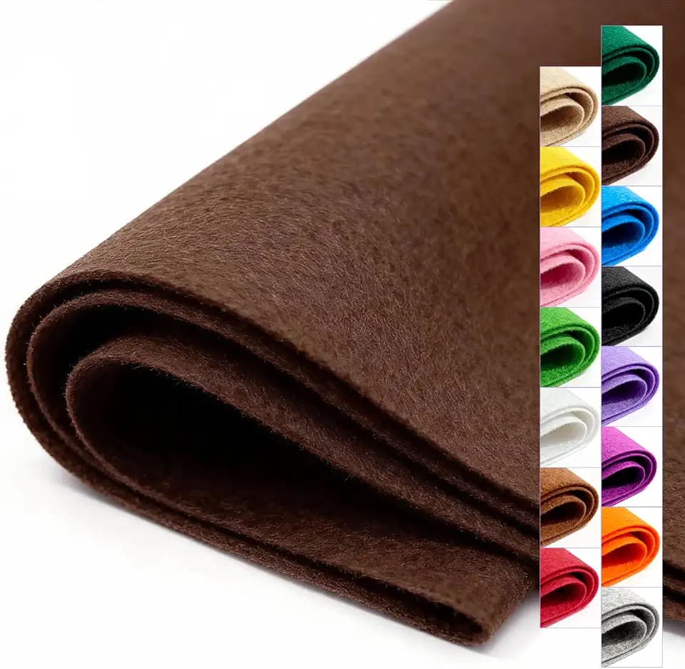 Brown Stiff Felt Sheet 36'' X 36'', 1mm Large Felt Fabric Sheet for Crafts