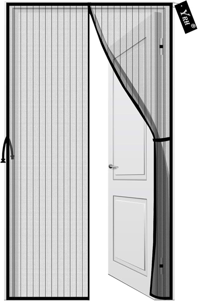 YRH Fliegengitter Balkontür Magnet 110x210 cm, Schwarz