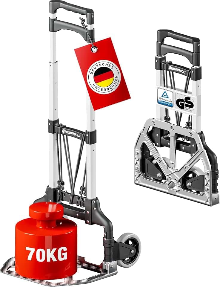 ATHLON TOOLS Aluminium Transportkarre klappbar TÜV GS-geprüft