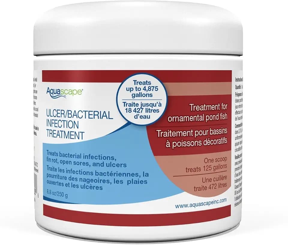 Aquascape 81038 Fish Ulcer and Bacterial Treatment Dry 250 g / 8.8 oz for Pond Water Feature