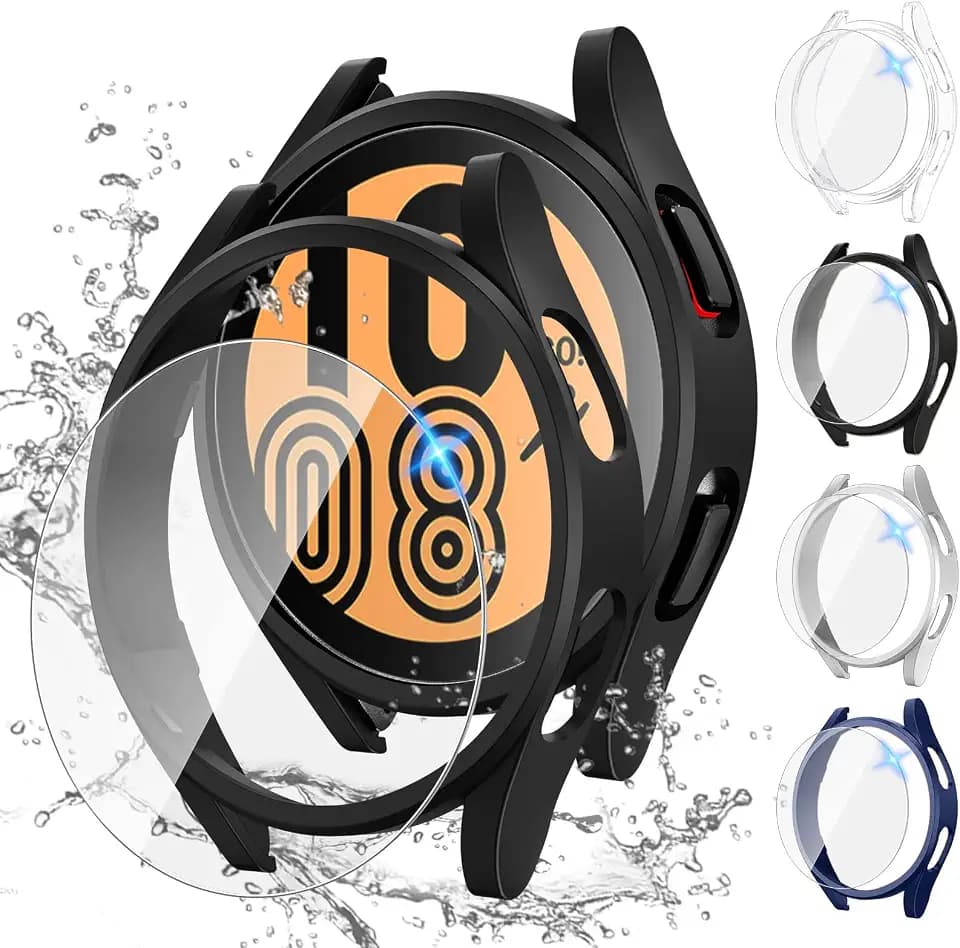 Tensea 4+4Pack for Samsung Galaxy Watch 5/4 Screen Protector Case 44mm