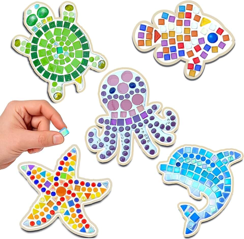5Pcs Mosaic Kits for Kids, Crafts for Kids Ages 8-12 Mosaic Crafts for Kids