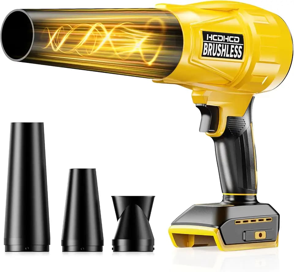 Cordless Jet Dry Blower Compatible with Dewalt 20V Battery, 750 CFM Handheld Leaf Blower, Mini Turbo Jet Fan & Power Air Duster for Car Drying, Yard Cleaning (Tool Only) Blue