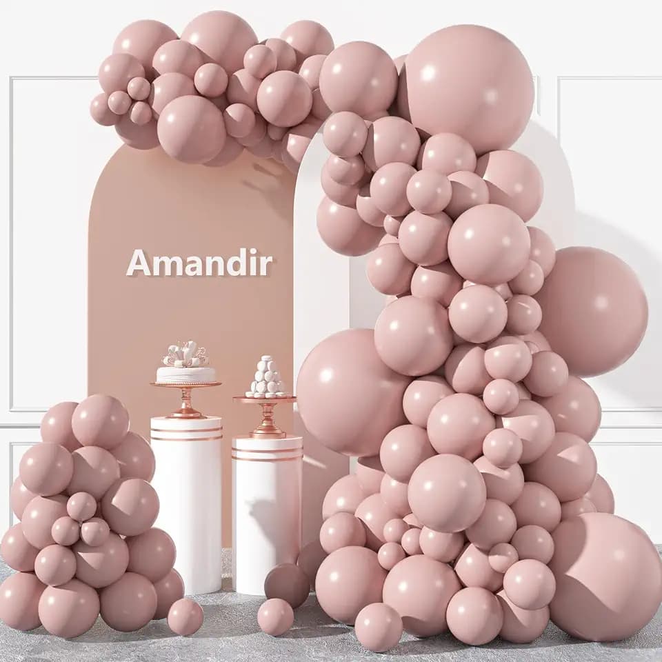 Amandir 153pcs Dusty Pink Balloons Arch Garland Kit Different Sizes