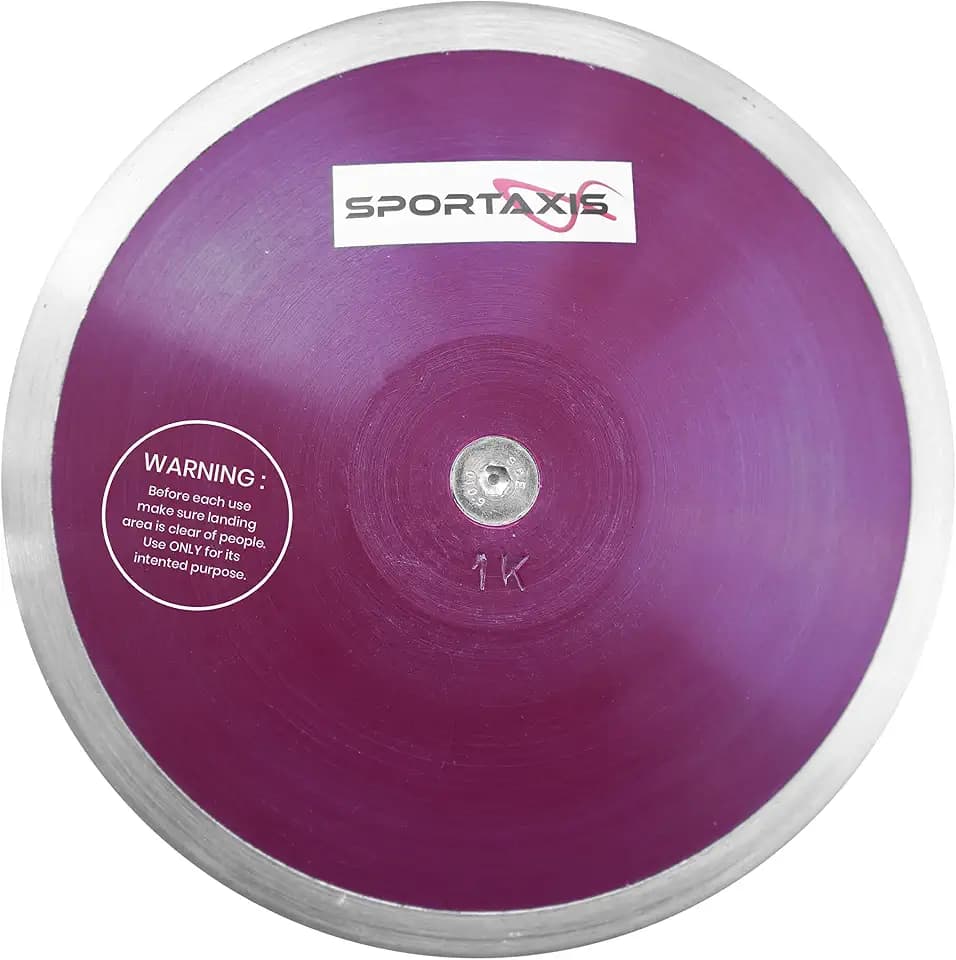 SPORTAXIS 1 Kg Training Discus for Men and Women - Throwing Discus for High School & College Throwers - High Spin, Low Spin - Ideal for Track, Field Practice & Competition - 73% Rim Weight