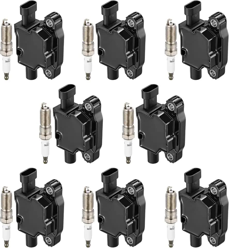 BDFHYK Ignition Coil UF742 and Spark Plug ILTR5B11 for Chevy Suburban 15-18