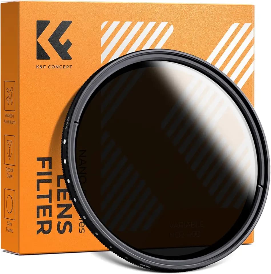 K&F CONCEPT 46mm Variable ND2-400 Lens Filter (1-9 Stops) for Camera Lens