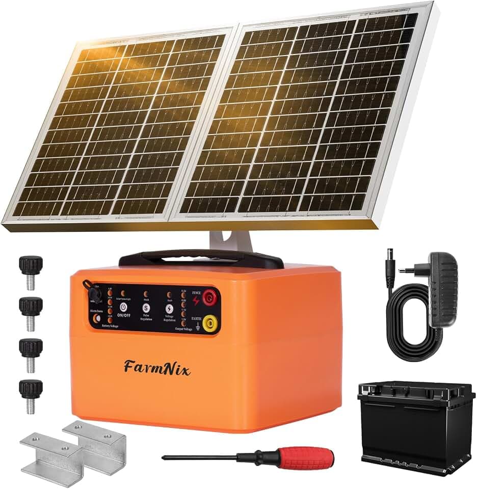 48 KM Weidezaungerät Solar, 6–12 KV, 0,3–1,5 J Einstellbares Elektrozaun