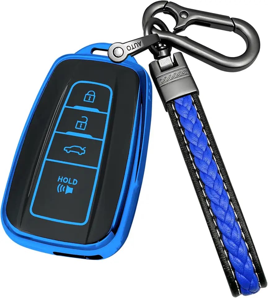 for Toyota Key Fob Cover,TPU Protective Key Case (blue)