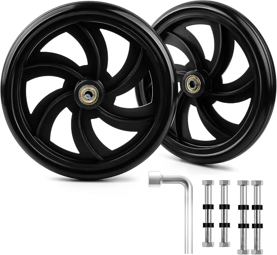 2Pcs 7.5 Inch Replacement Wheelchair Wheels for Walkers, Wheelchairs, Rollators, Durable Anti-Slip ABS Wheels Aid for Adults, Seniors