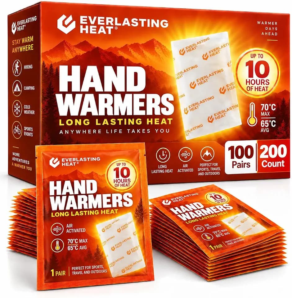 Hand Warmers - Up to 10 Hours of Long Lasting Warmth and Hot Hands - Easy Air Activation for Hands, Body and Feet - TSA Approved