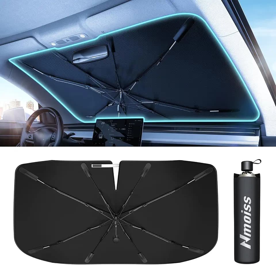 Nmoiss Windshield Sun Shade Umbrella [Vinyl Coating Heat Shield]