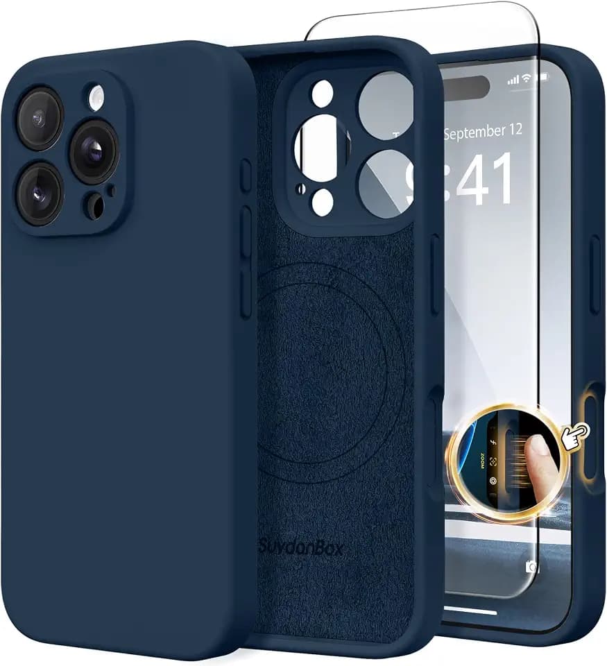 Magnetic for iPhone 16 Pro Case Silicone Cobalt Blue