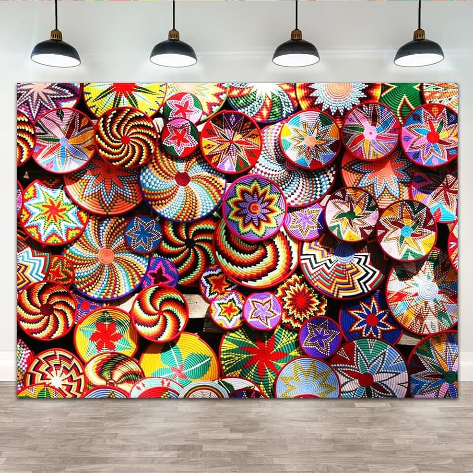 Lofaris Ethiopian Theme Backdrop Habesha Baskets Decor 7x5ft