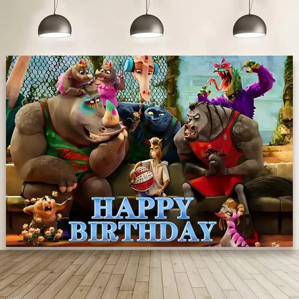 Background Goat Birthday Decorations, Goat Happy Birthday Banner Backdrop for Birthday Party Supplies (5x3ft)
