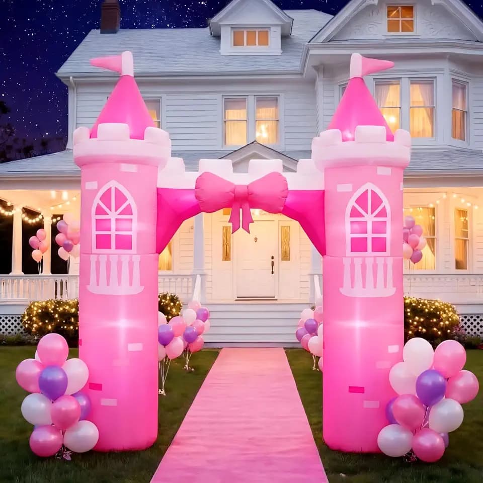 Sotiff 10 ft Inflatable Archway, Princess Style, Pink