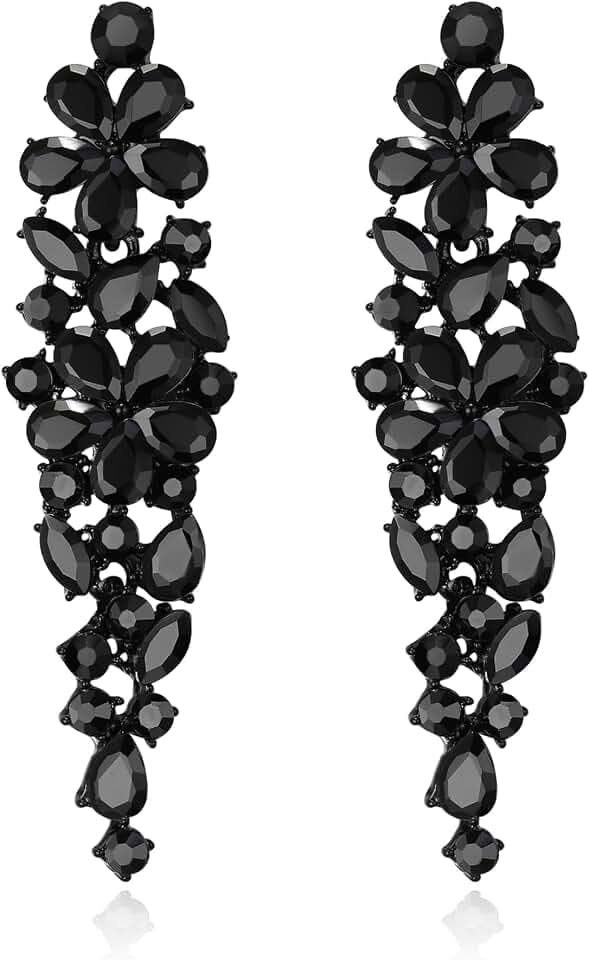 EleQueen Women's Sparkle Crysatl Statement Dangle Earrings
