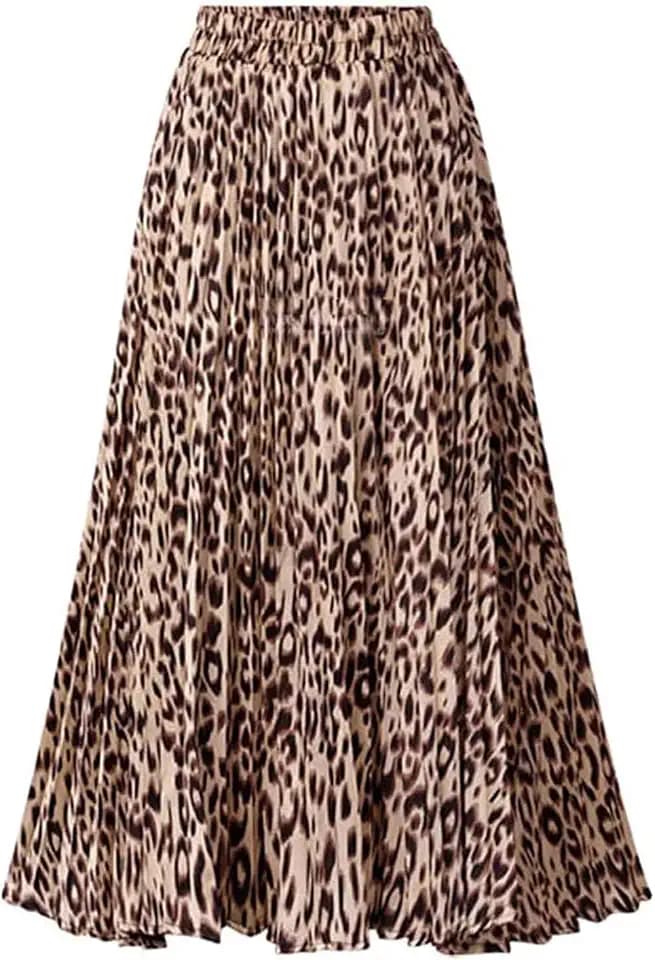comefohome Rock Damen Sommer Midi Lang Röcke Hohe Taille Faltenrock Mädchen Sommerrock Elegant Frauen Skirt
