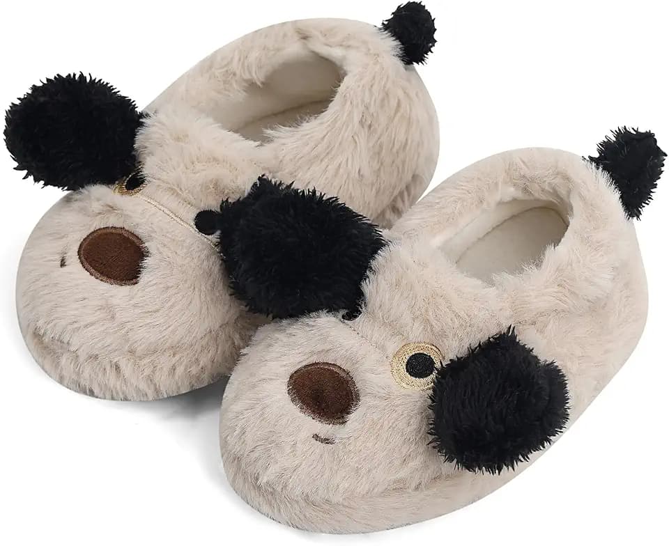 LACOFIA Kleinkind Mädchen rutschfest Gummisohle Schuhe Kinder Winter Warme Plüsch Kaninchen Hausschuhe