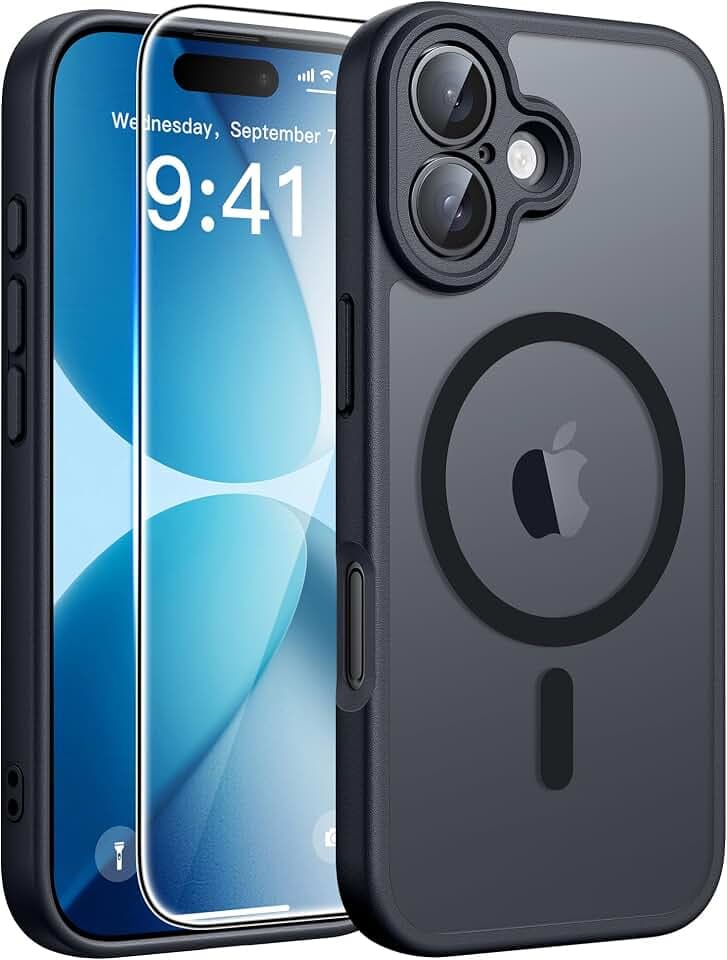 FNTCASE for iPhone 17 Case, Compatible with Magsafe, Glass Screen Protector