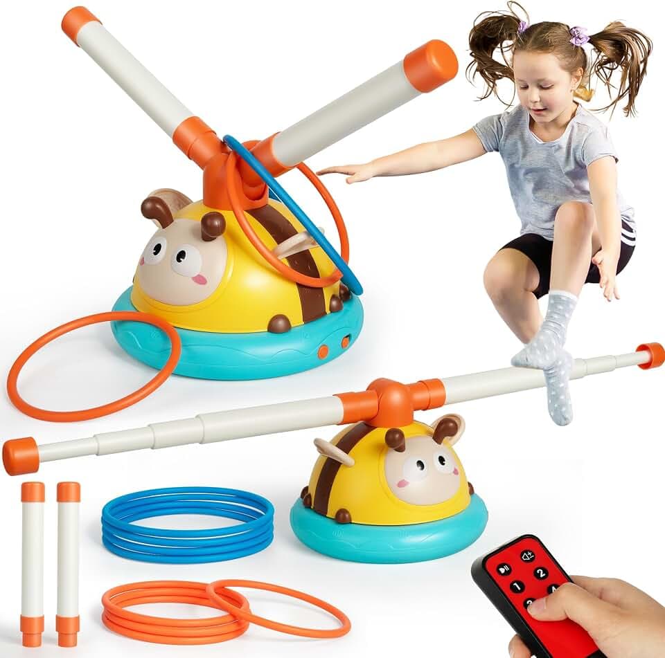 Billeeit. 2-in-1 Musical Jump ＆ Toss Ring Game Toy for Kids 3+ and Toddler