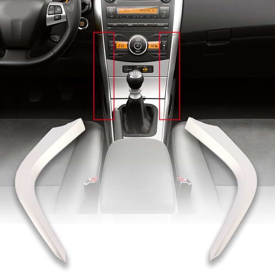 Left & Right Lower Side Central Dashboard Cover Strip Trim 55432-02220 55433-02140 Compatible with Toyota Corolla 2010 2011 2012 2013 Dash Board Panel Strips