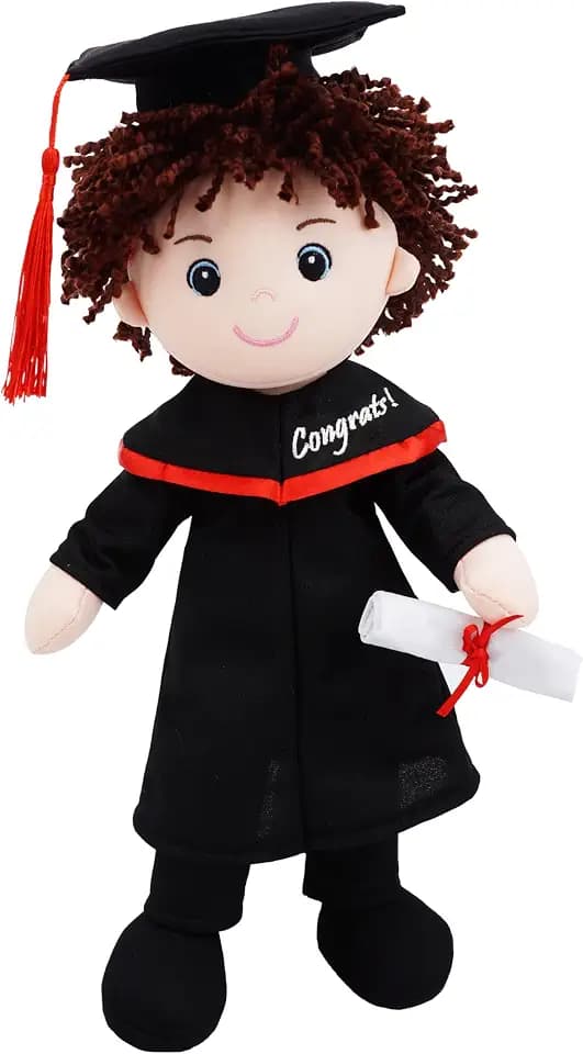 June Garden 15" Graduation Boy Plush Doll with Cap & Gown