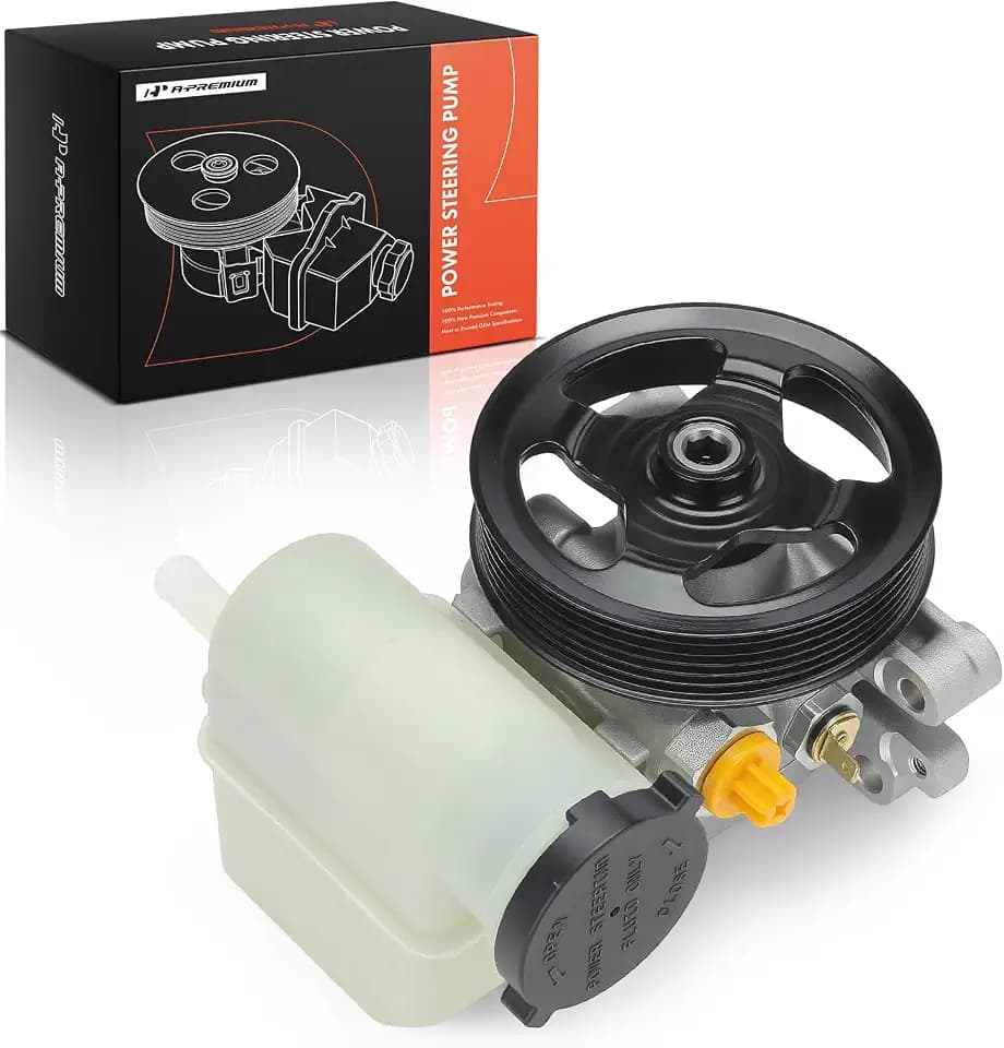 A-Premium Power Steering Pump, with 6-Groove Pulley & Reservoir