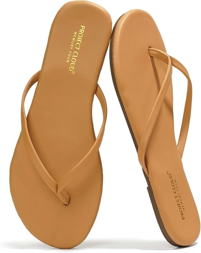 Project Cloud Flip Flops for Women Memory Foam Flats Sandals