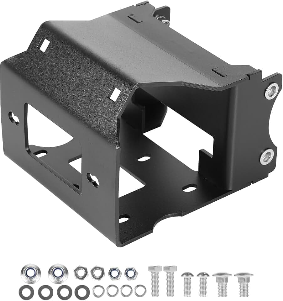 VEVOR ATV Windenhalterung, 907–1633 kg Kapazität, Anhängerwinden-Montageplatte für Polaris Sportsman 2009 und neuere Modelle, mit 2 Befestigungslöchern, pulverbeschichteter Stahl, schwarz