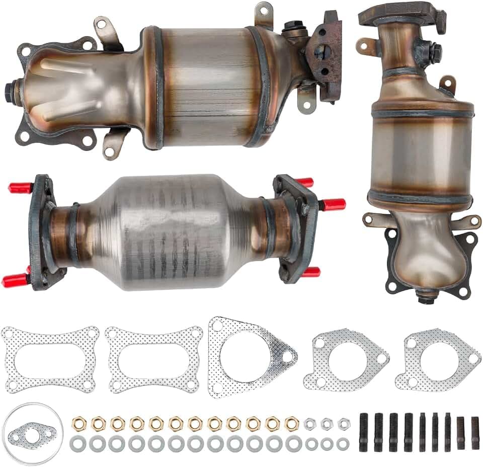 KAC Catalytic Converter Compatible with Honda, Acura Pilot/TL/Ridgeline 3.5L 2009-2014, Odyssey/TSX 3.5L 2011-2014, Accord 3.5L 2008-2012 Catalytic Converter Kit OEM 16658, 16643, 16447 -EPA Compliant