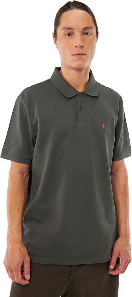 Calvin Klein Herren Poloshirt Kurzarm Monogram Pique aus Baumwolle