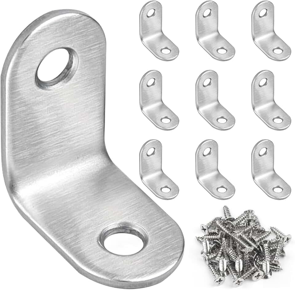 JatilEr 10 Stück Winkelverbinder, 30×30mm Edelstahl Winkel mit 20 Schraube