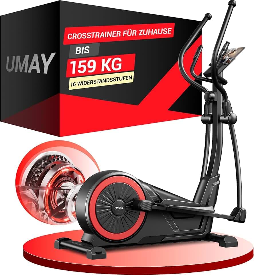 UMAY Crosstrainer für Zuhause, Crosstrainer mit 16 Widerstandsstufen