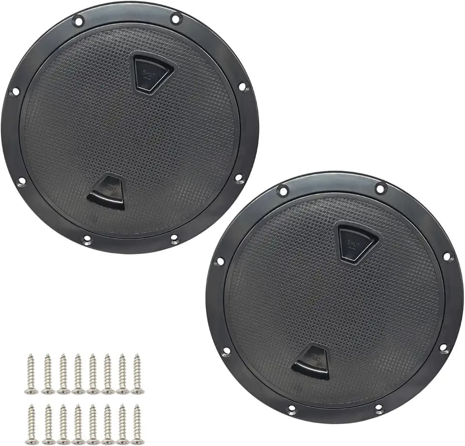 8” Boat Inspection Hatch Plate, Non Slip Round Deck Plates Cover 2 Pcs