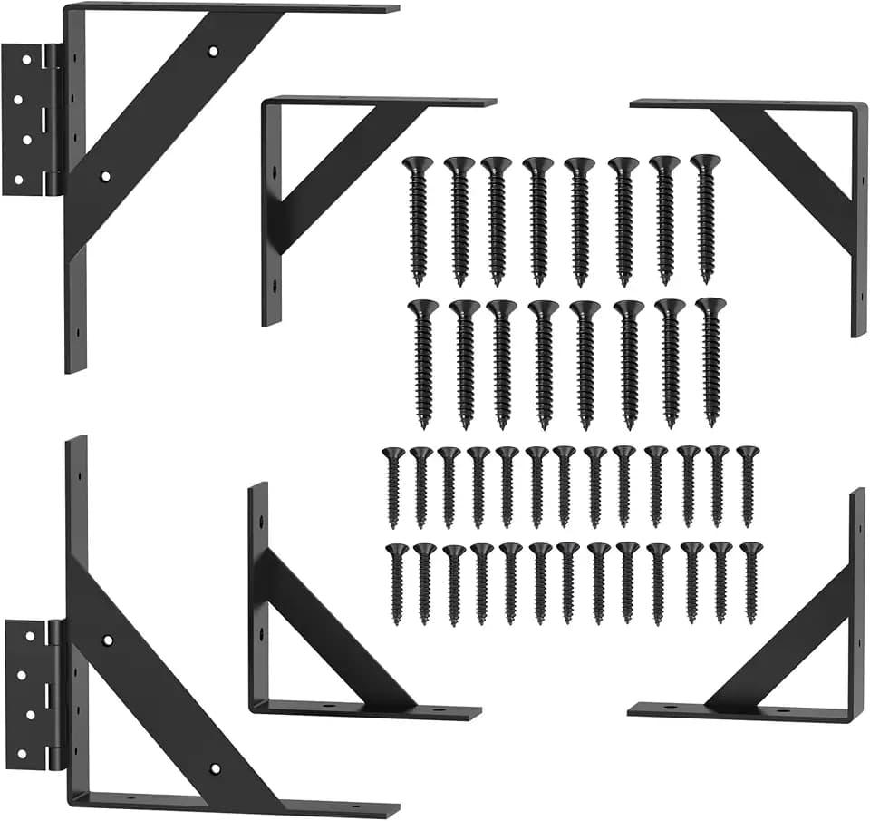 JUGREAT Fence Gate Kit Gate Hardware, Anti Sag Gate Kit Heavy Duty No Sag, Gate Corner Brace Bracket for Wooden Fence Gate-1Pack
