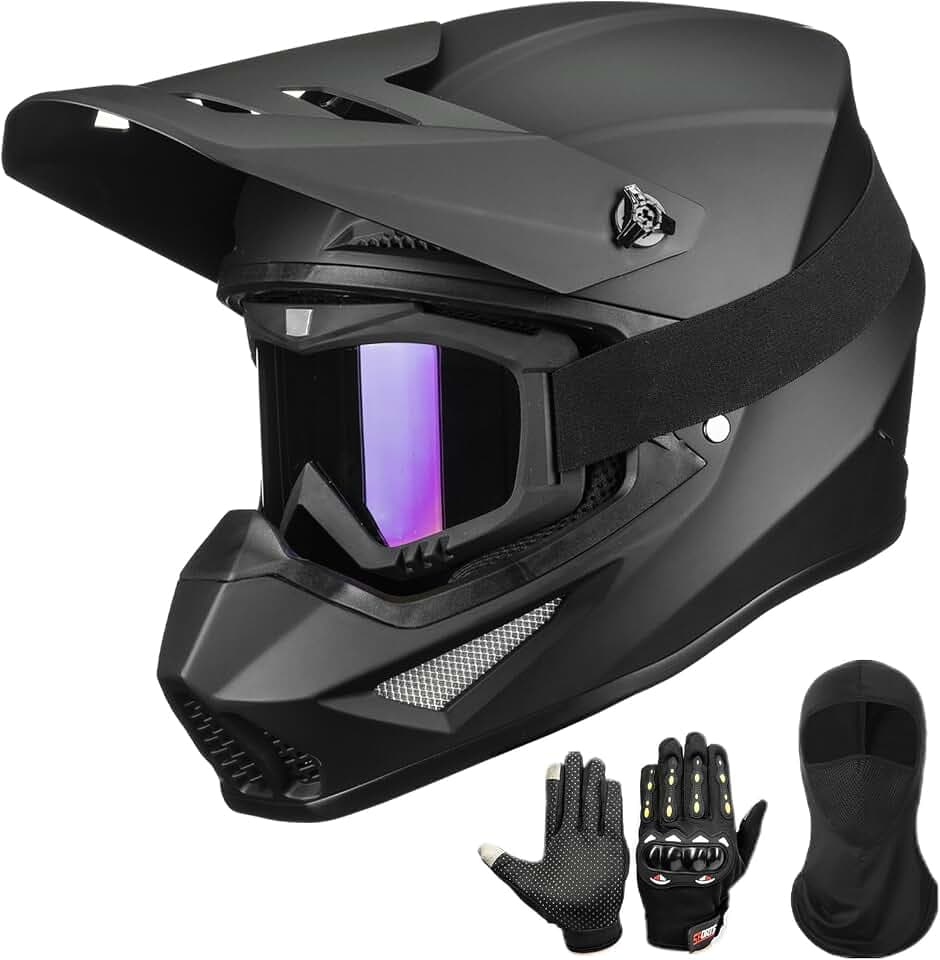 Adult Dirt Bike Helmet DOT Approved Full Face ATV Motocross Set MT766