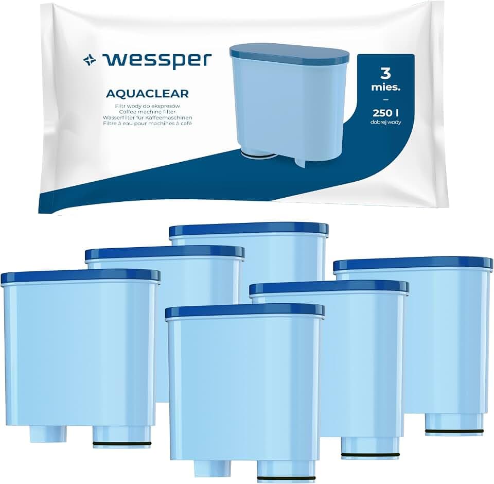 Wessper Wasserfilter für Kaffeevollautomat, Filter mit Aktivkohle, Kompatibel mit Saeco und Philips Kaffeemaschine, in denen die Filter CA6903/00 und CA6903/10 Verbaut Sind - 6er Pack