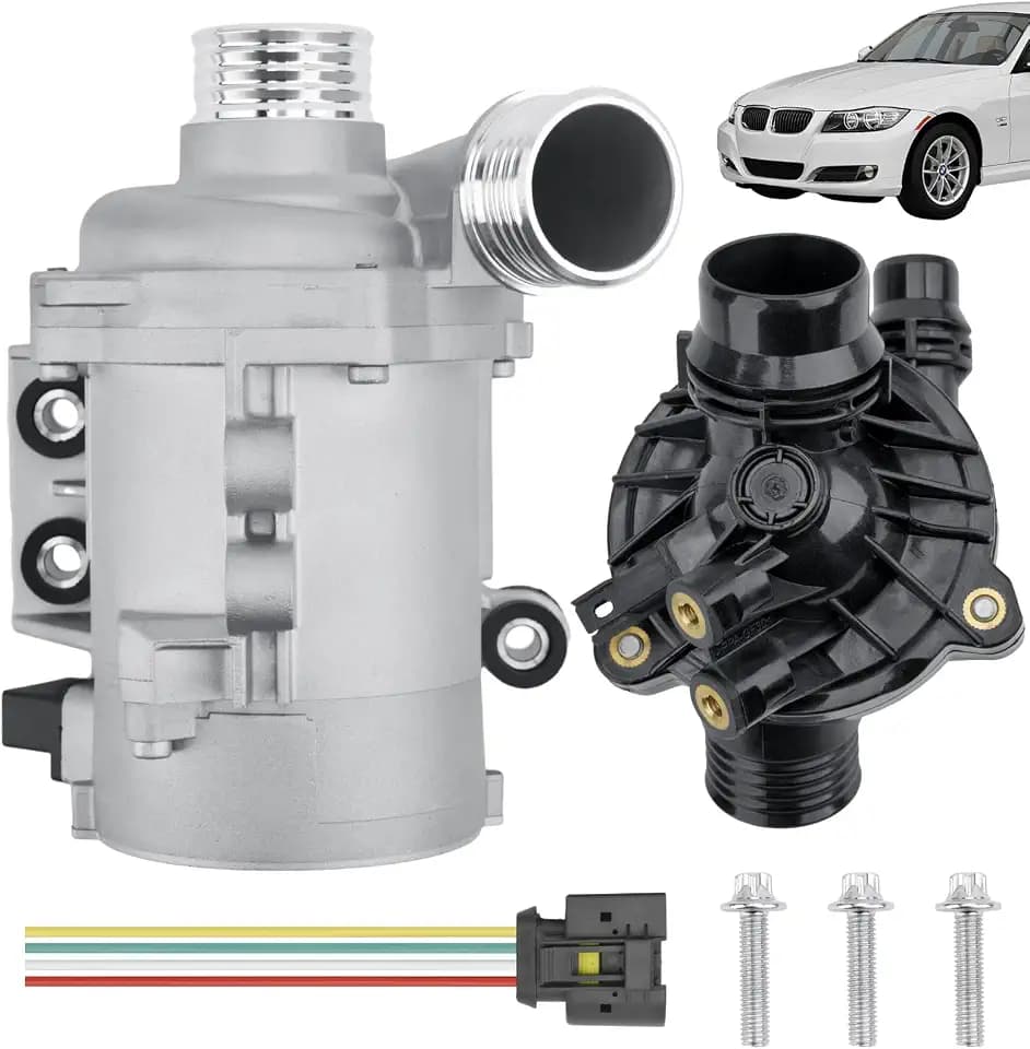 11517563183 11517521584 Electric Engine Water Pump W/Thermostat Compatible with BMW X3 Z4 X5 E90 328i 323i 128i 528i, OE# 11517586925 11517546994 11517586924