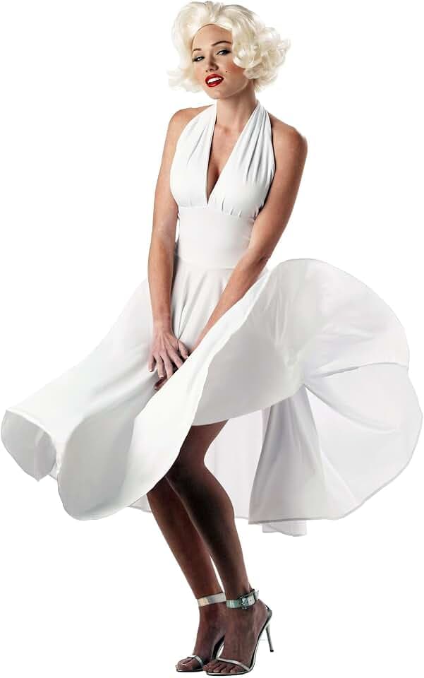 California Costumes Marilyn Monroe Kostüm Kleid, Weiss/opulenter Garten, M