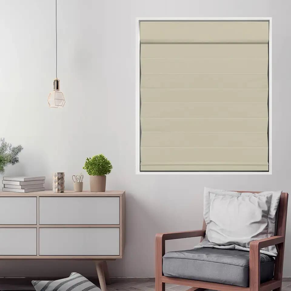 DEZ FURNISHINGS Cordless Blackout Roman Cellular Shade, 55"W x 72"H, Khaki