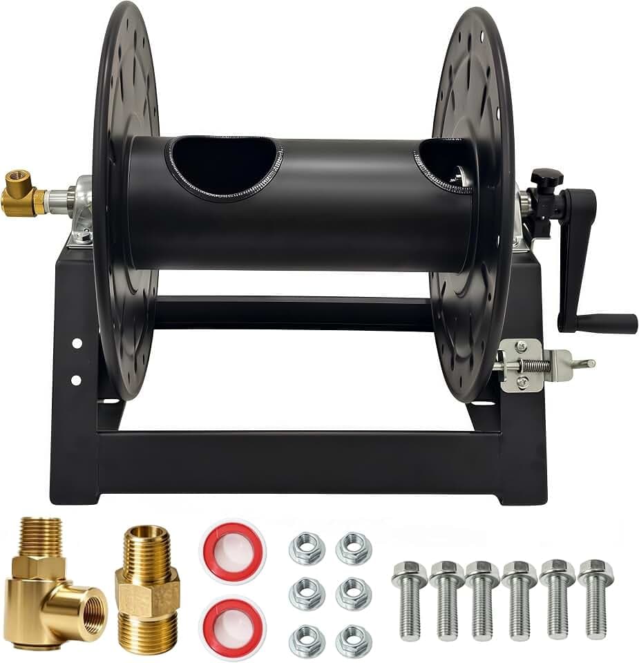 Pressure Washer Hose Reel 3/8"×350FT / 1/4"×455FT Hose Capacity