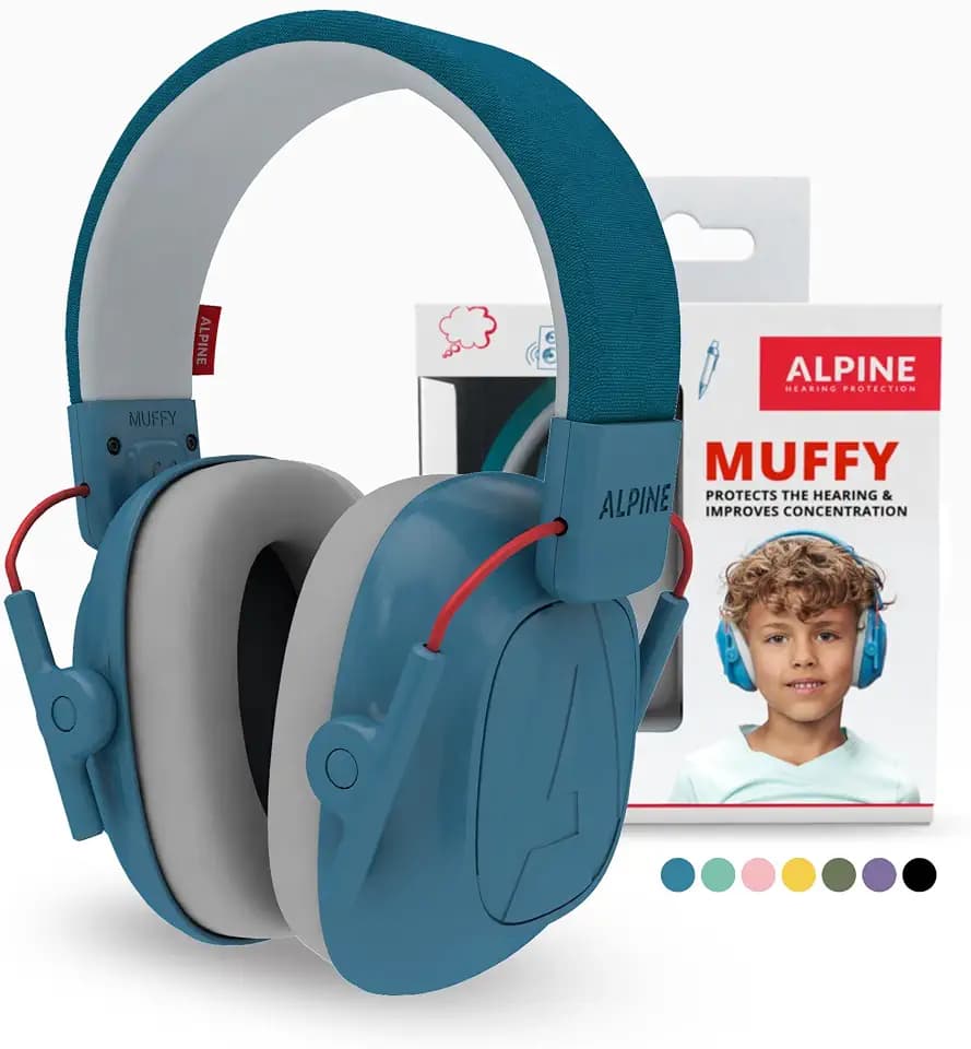 Alpine Muffy Gehörschutz für Kinder, Lärmschutz Kopfhörer, 26 dB – Blau