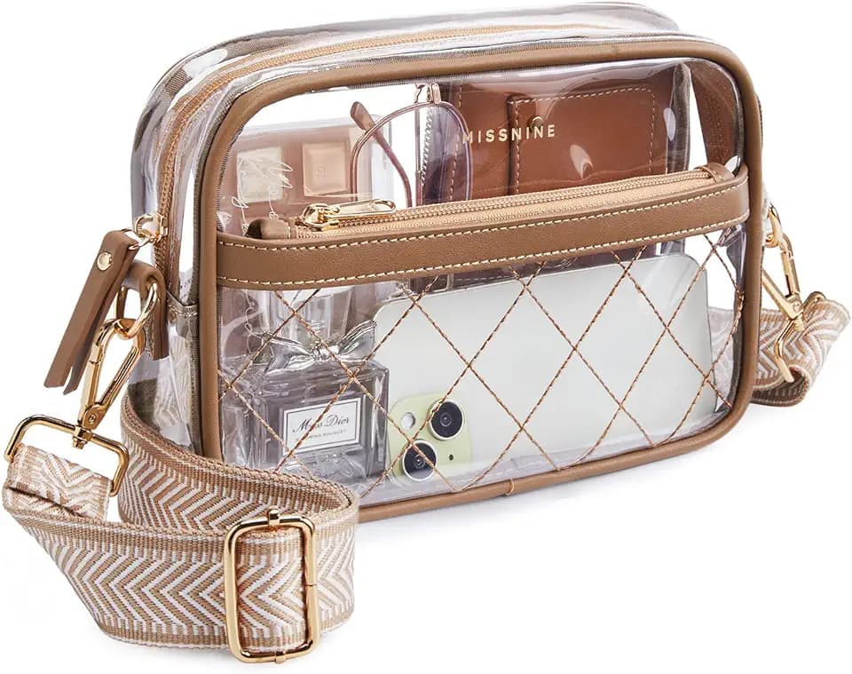 Missnine Clear Bag for Stadium Events Small Crossbody Bag PVC